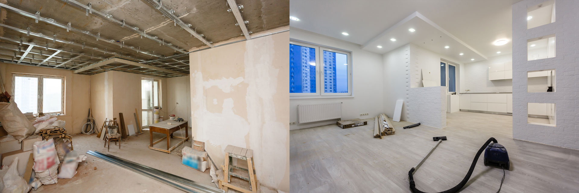 Wohnungsrenovierung vorher und nachher