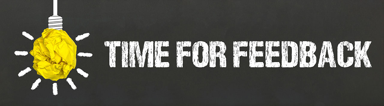 Bild mit Aufschrift Time for Feedback